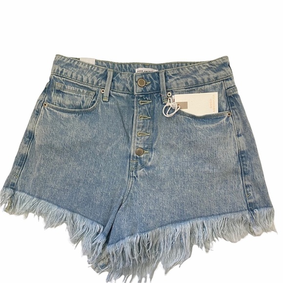 Good American Bombshell Long Fray Shorts Blue 687 - Picture 5 of 6